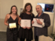 Maine Press Association award winners Samantha Hogan, Rose Lundy and Roger McCord pose with their awards