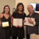 Maine Press Association award winners Samantha Hogan, Rose Lundy and Roger McCord pose with their awards