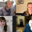 A screenshot of the four participants of the virtual panel on the impacts of storms and sea level rise.