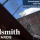 A photo of the exterior of the Androscoggin County Jail with an overlayed logo for the Goldsmith Awards and The Maine Monitor newsroom. Overlayed text reads Eavesdropping in Maine Jails. Semi-finalist. Goldsmith Prize for Investigative Reporting.