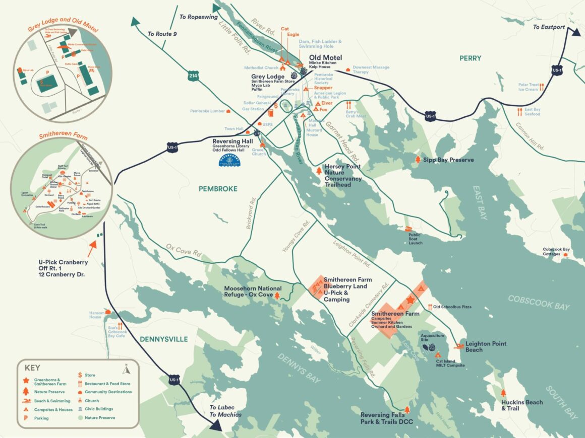 A map of Pembroke, Maine.