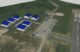 A rendering shows the proposed hangars at the Machias Valley Regional Airport.
