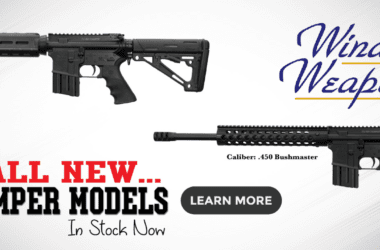 A screenshot of the website for Windham Weaponry that touts its new .450 caliber thumper model bushmasters.