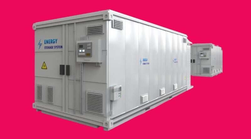 A photo of a battery storage system.
