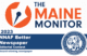 Logo for The Maine Monitor newsroom and a banner that declares this newsroom one of the newsrooms that received accolades from the National Newspaper Association Foundation editorial contest.