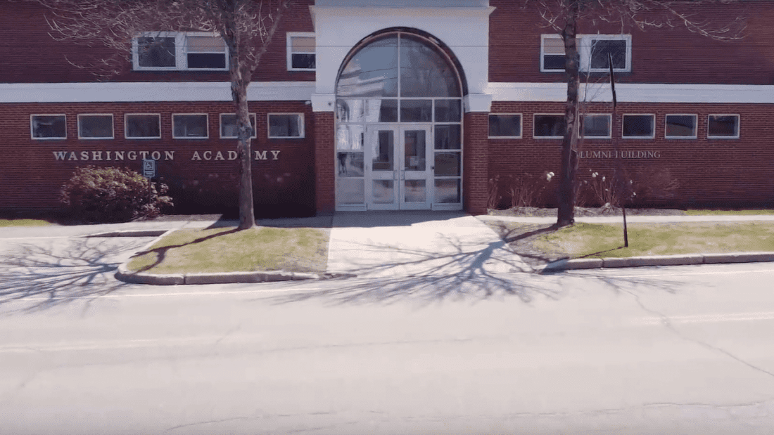 The exterior of the alumni building at Washington Academy.