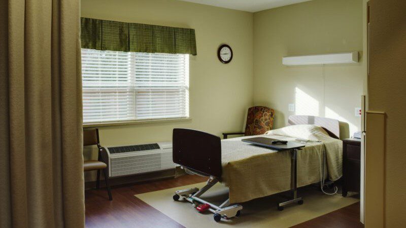 The interior of a room at an assisted living facility.