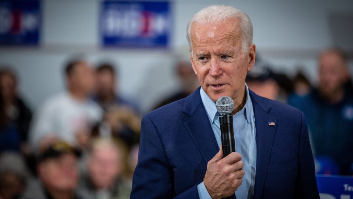 President Joe Biden speaks during a campaign event.