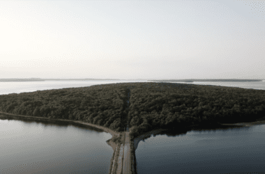 Aerial view of Sears Island, Maine.