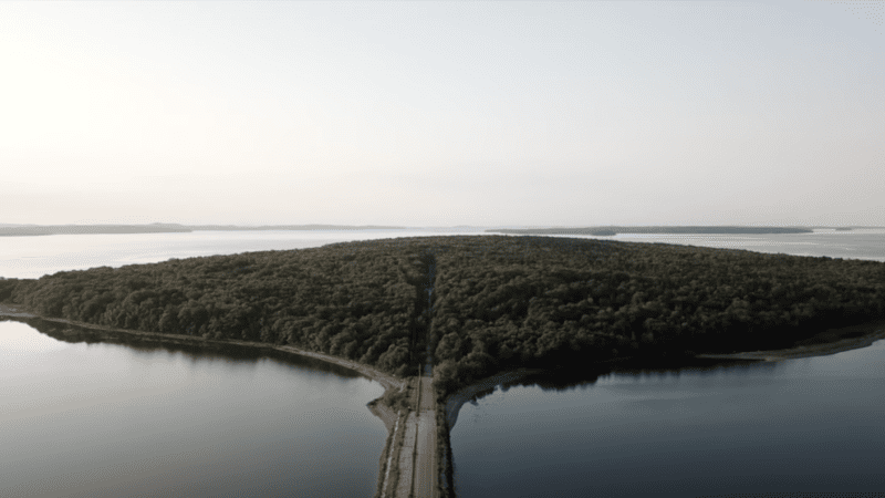 Aerial view of Sears Island, Maine.