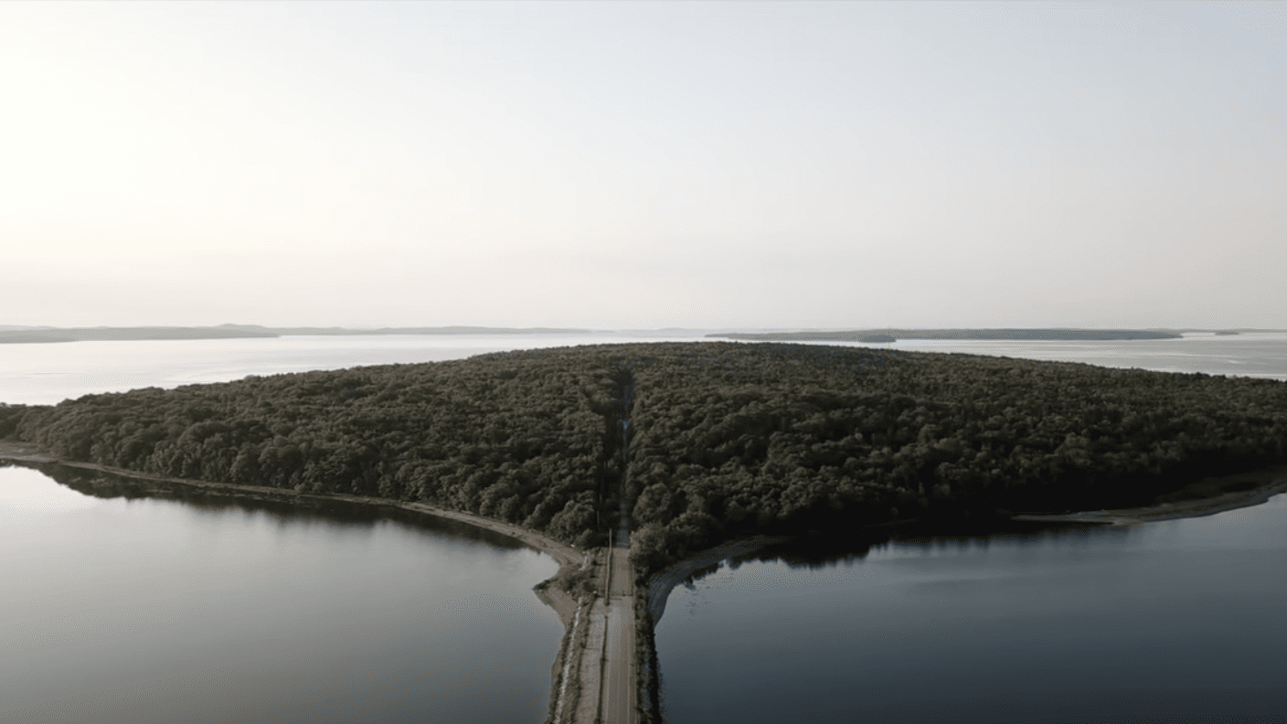 Aerial view of Sears Island, Maine.