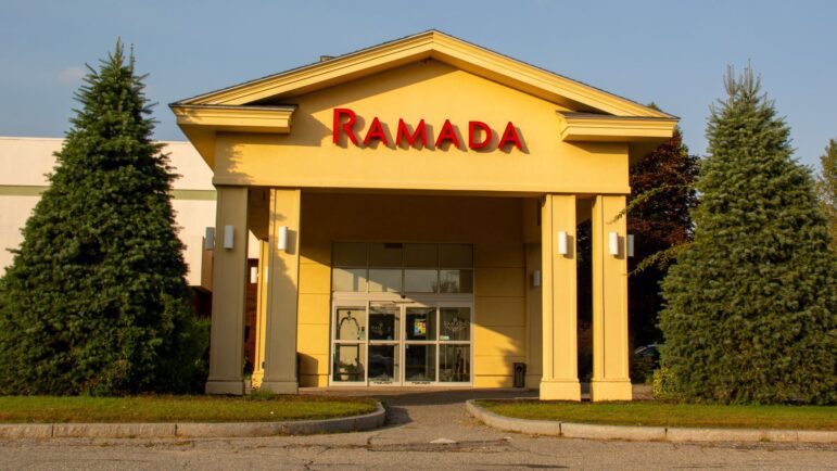 The exterior of the Ramada in Lewiston.