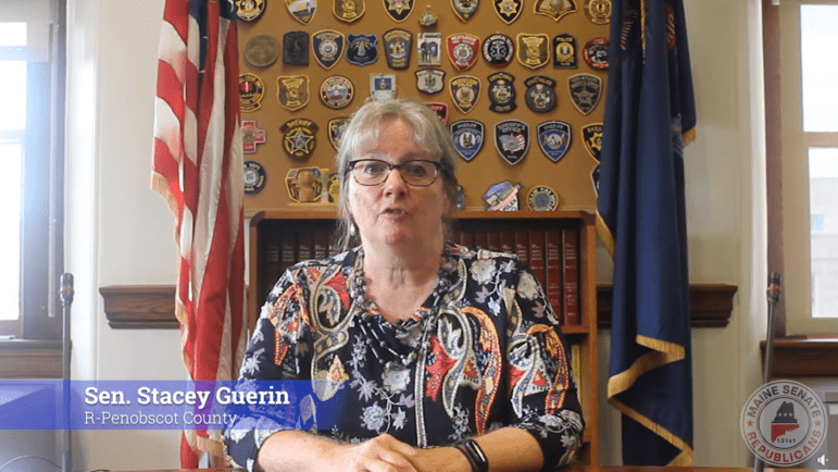 A screenshot of Senator Stacey Guerin presenting the Maine Republican Party's weekly radio address.