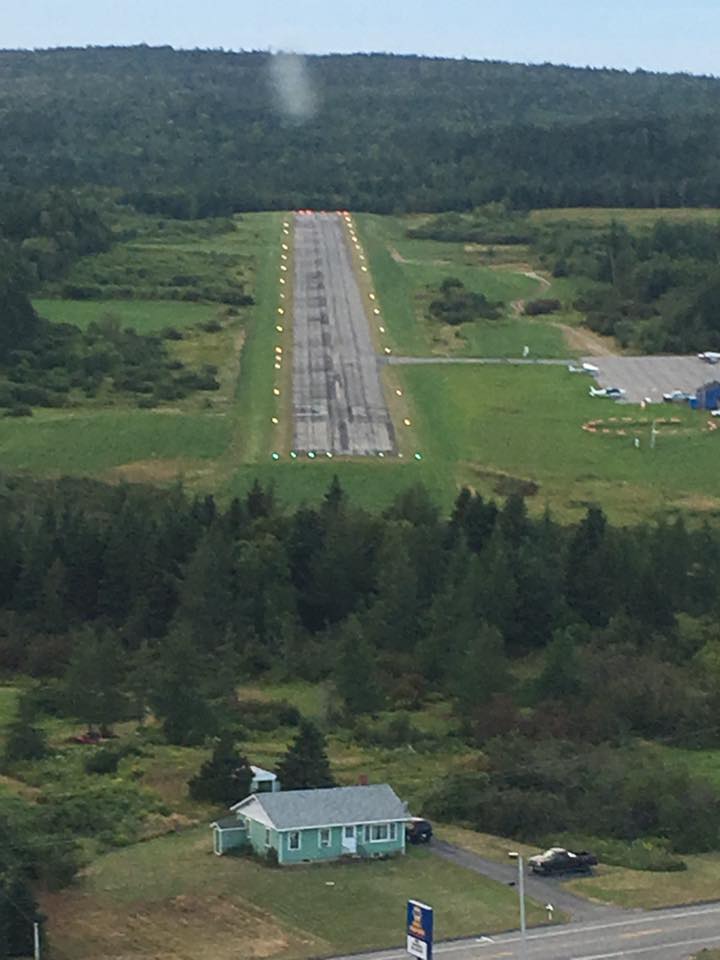 The runway at the Machias Valley airport as seen from the air. 