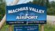 A property identification sign at the entrance of the Machias Valley Airport.