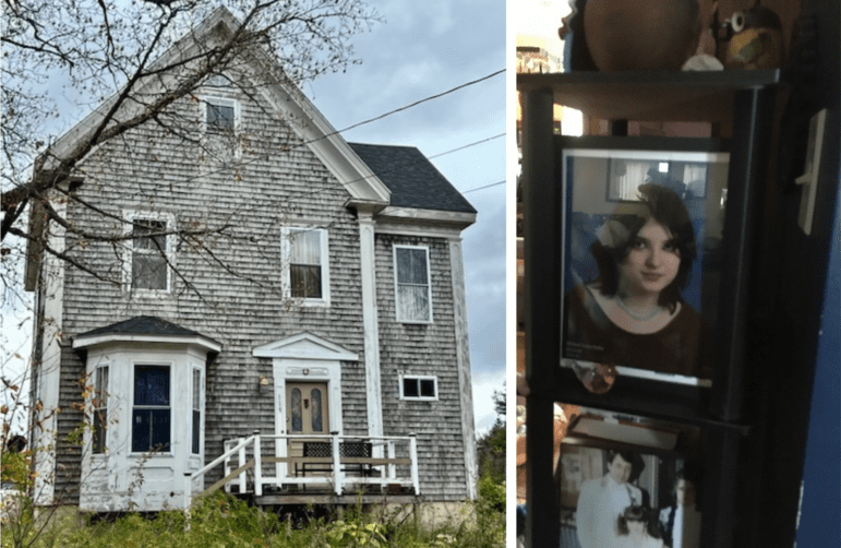 A collage photo showing the exterior of a home that Michael-Lanna "Milo" Susko lived in with their grandmother on the left and Susko on the right.