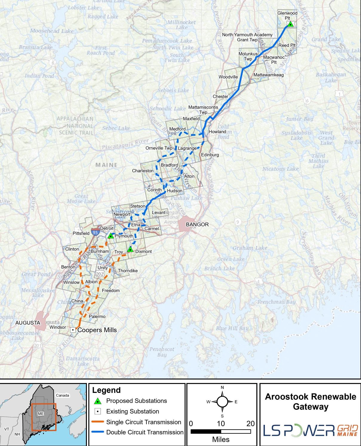 A map of the proposed LS power route.