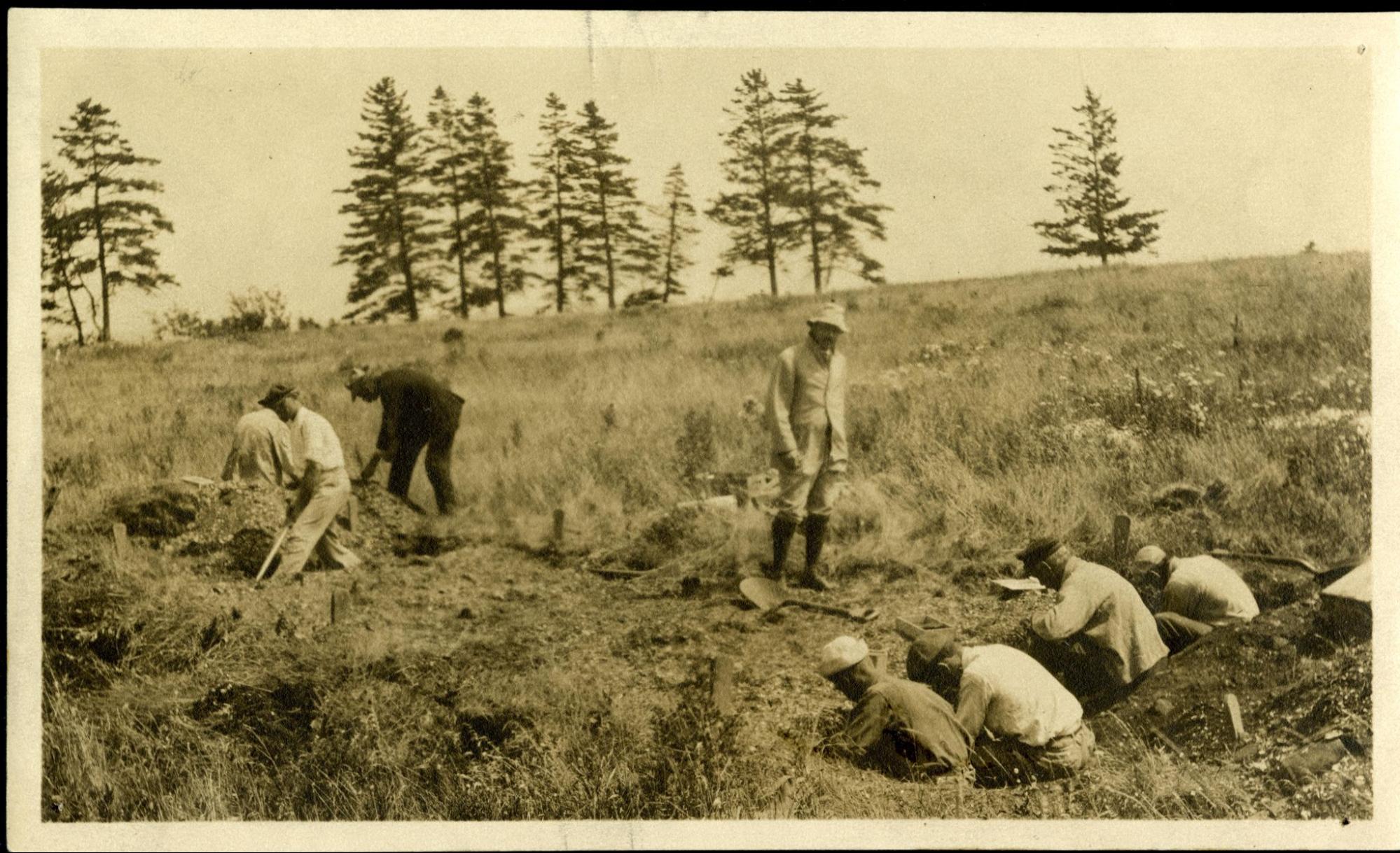 Warren K. Moorehead oversees his archeological crew.