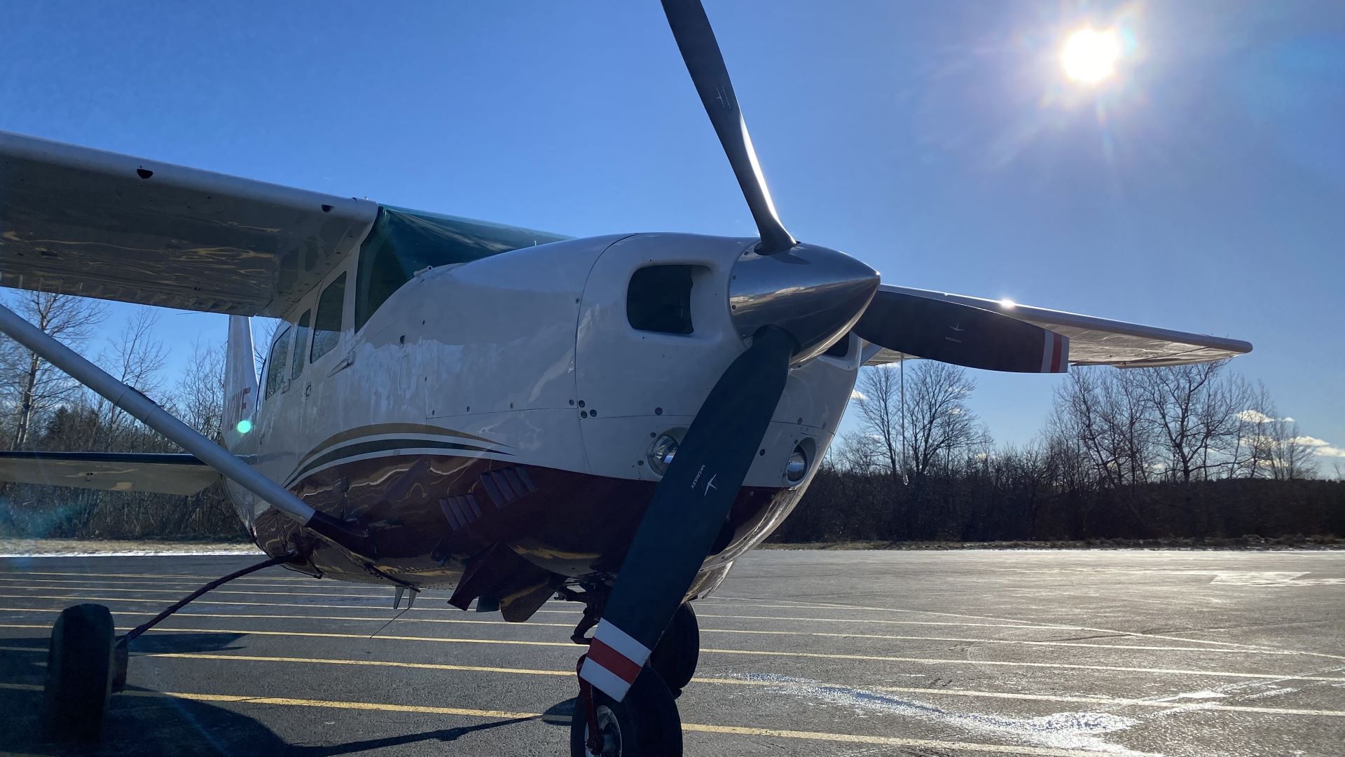 The propellers of a small airplane in Eastport.