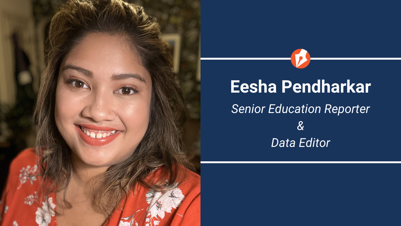 A graphic touting the hiring of Eesha Pendharkar.