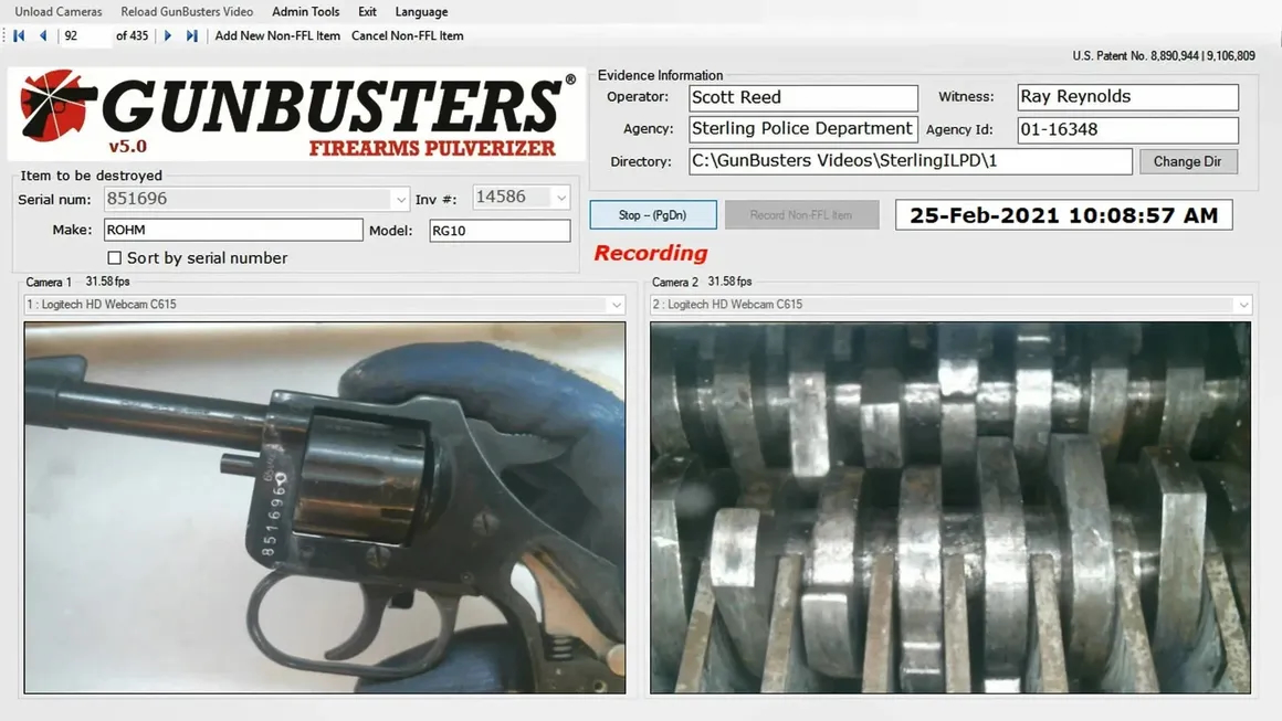 Screenshot of the Gunbusters website 