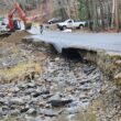 Part of a collapsed road in Franklin County.