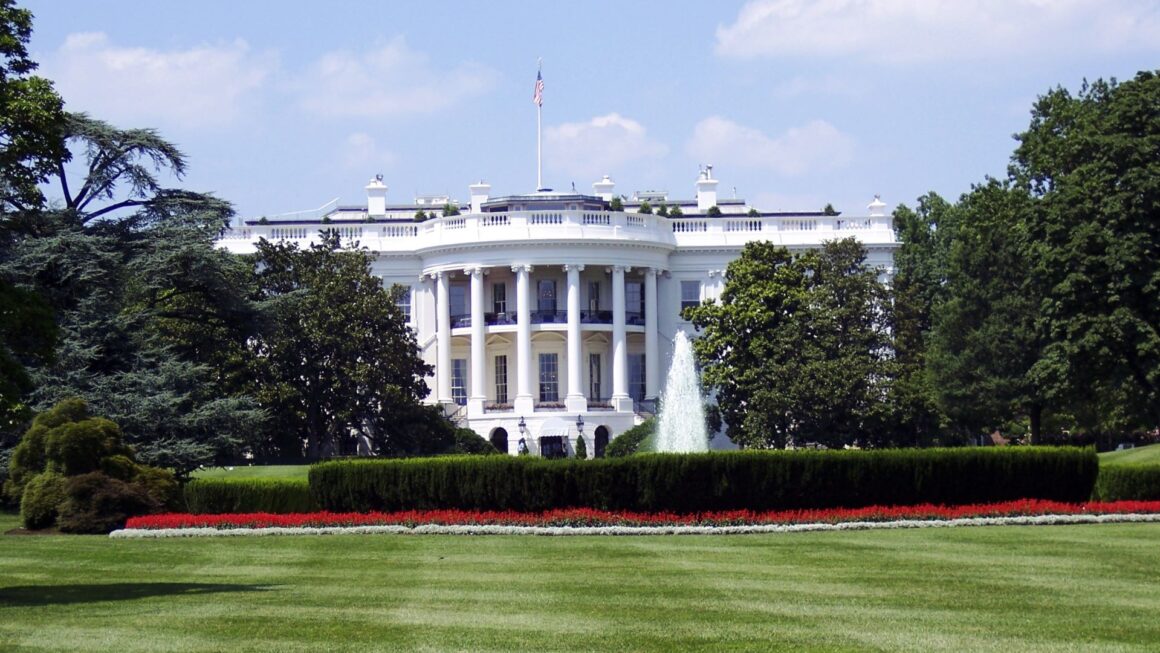 exterior of the white house