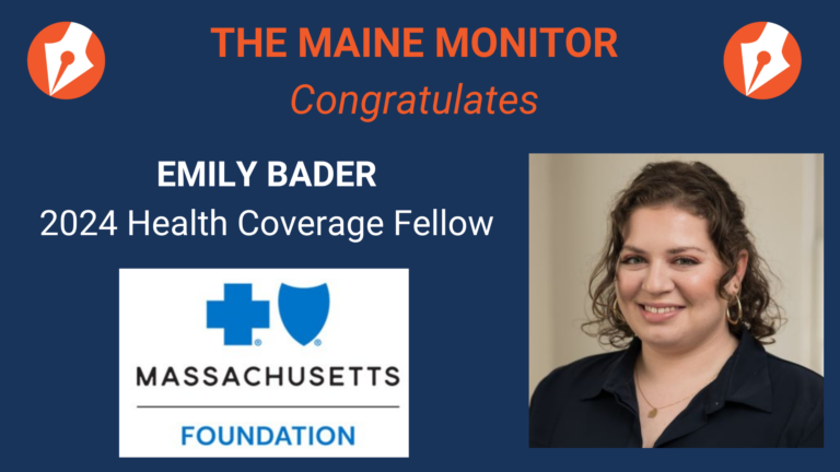 A graphic congratulating Emily Bader on being a Health Coverage fellow.