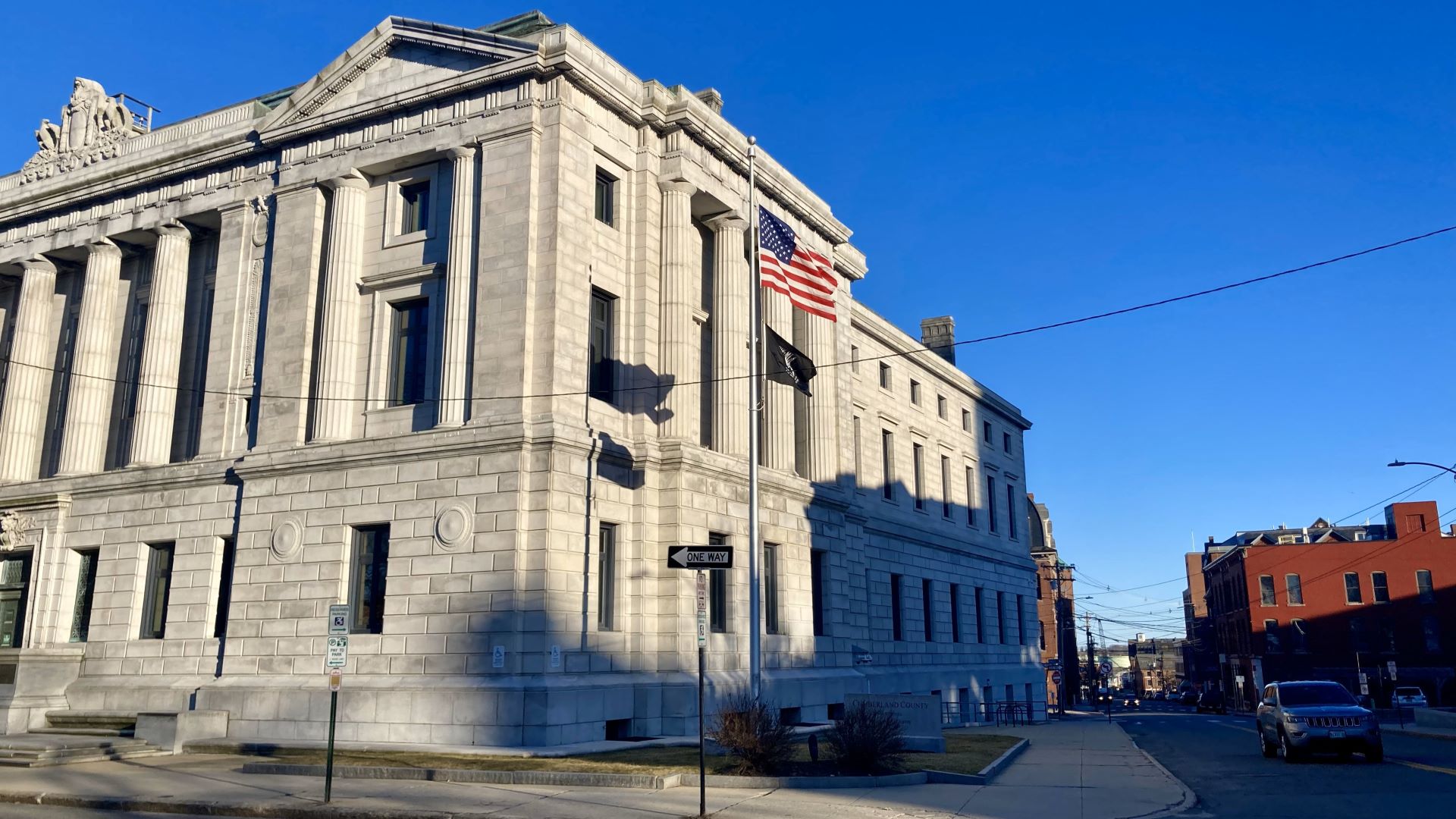 exterior of the cumberland county courthouse.