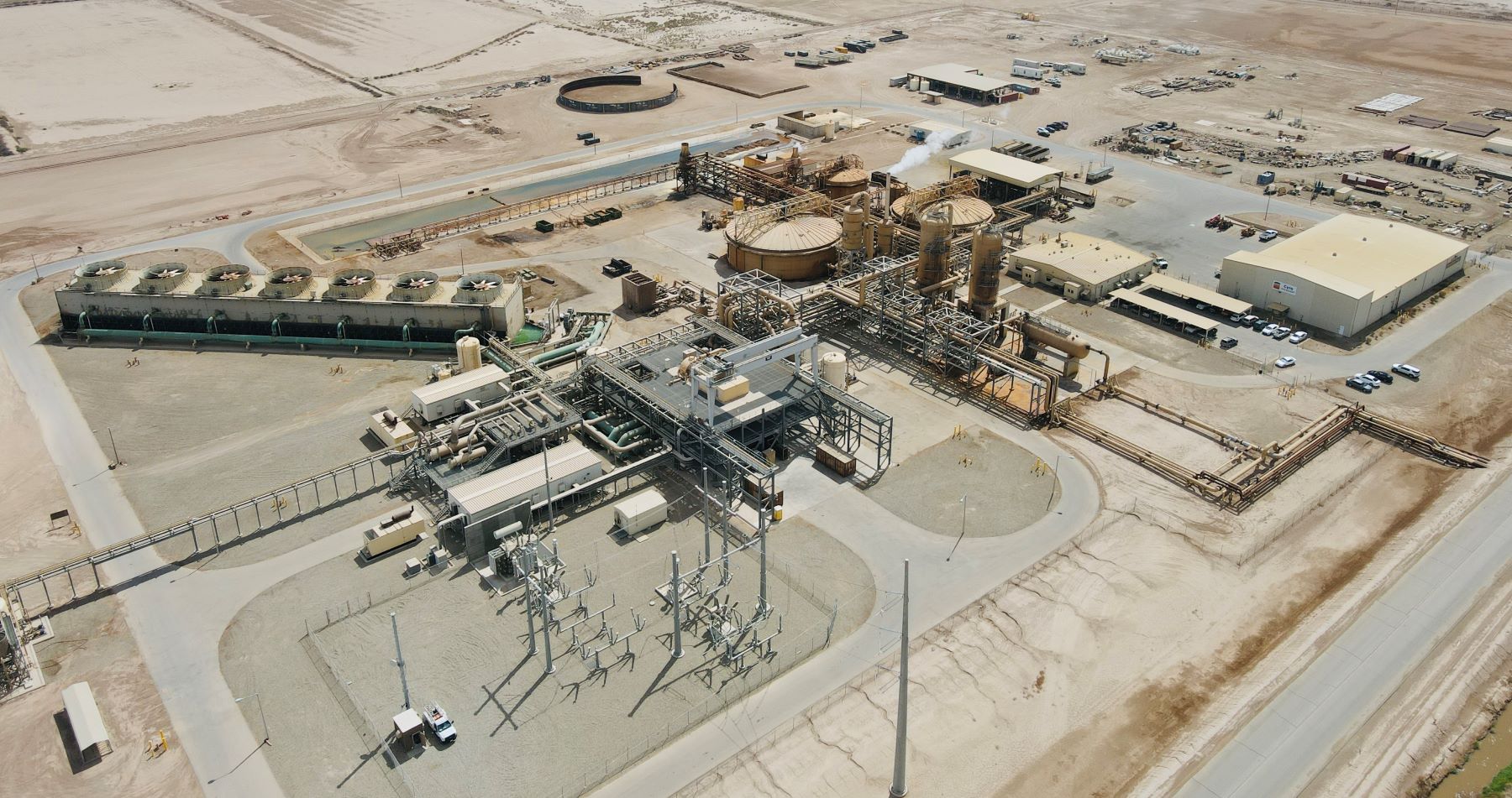 Aerial image of the Featherstone power plant.