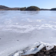 Looking across a frozen lake