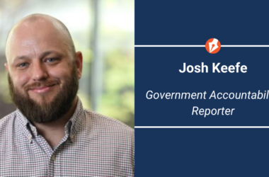 Graphic introducing Josh Keefe as the new government accountability for The Maine Monitor.