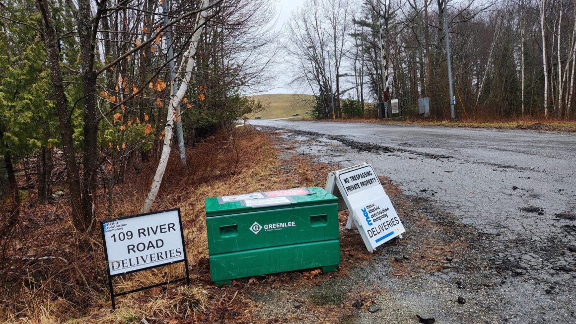 Signage at the entrance to the Bucksport landfill.