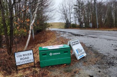 Signage at the entrance to the Bucksport landfill.