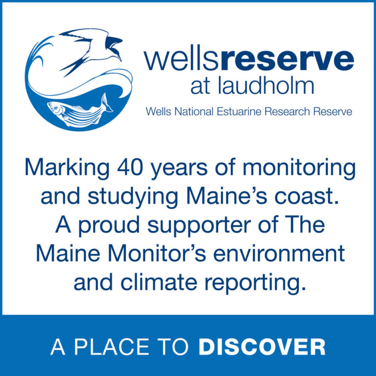 Sponsor banner for the wells reserve at laudholm. The Wells national estuarine research reserve is marking 40 years of monitoring and studying Maine's coast. A place to discover, the Wells Reserve is a proud supporter of The Maine Monitor's environment and climate reporting.