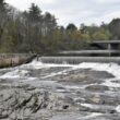 Water flows at the Bridge Street Dam in Yarmouth, Maine.