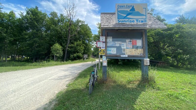 The entrance to the Downeast sunrise trail.