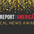 a slide presentation that features the logo for Report for America with the presentation title of "local news awards".