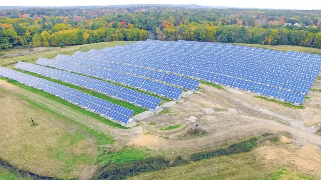 A solar array installed at the former Ocean Avenue landfill.