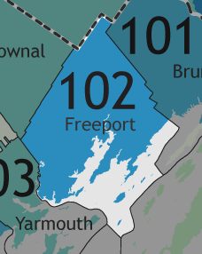 A map showing which communities are in this legislative district.