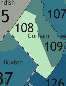 A map showing which communities are in this legislative district.