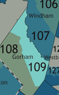 A map showing which communities are in this legislative district.