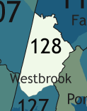 A map showing which communities are in this legislative district.