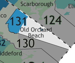 A map showing which communities are in this legislative district.