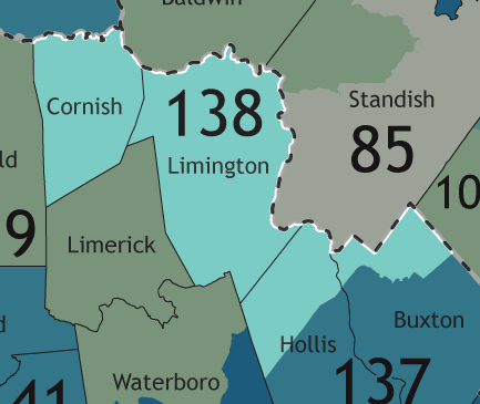 A map showing which communities are in this legislative district.