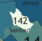 A map showing which communities are in this legislative district.