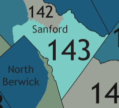 A map showing which communities are in this legislative district.