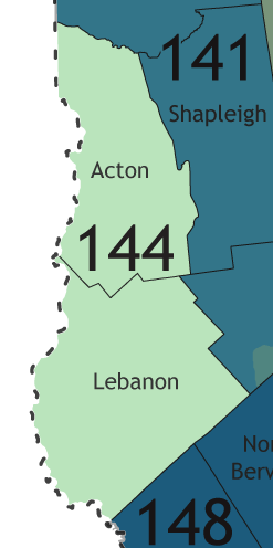 A map showing which communities are in this legislative district.