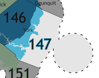 A map showing which communities are in this legislative district.