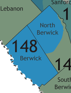 A map showing which communities are in this legislative district.